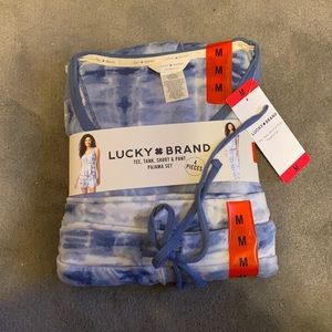 Blue Tie Dye 4 Piece PJ Set